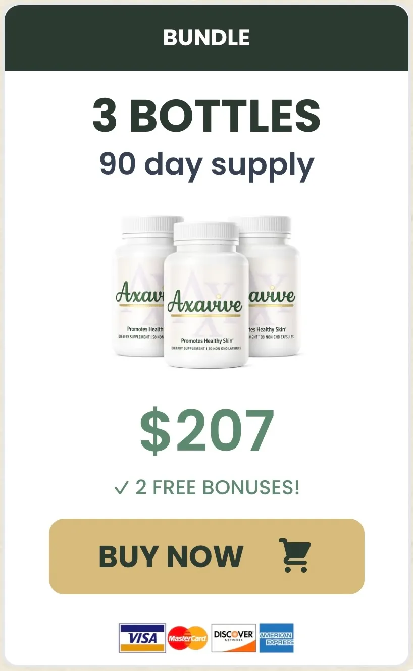 Axavive 3 bottles, 90-day supply with 2 FREE bonuses
