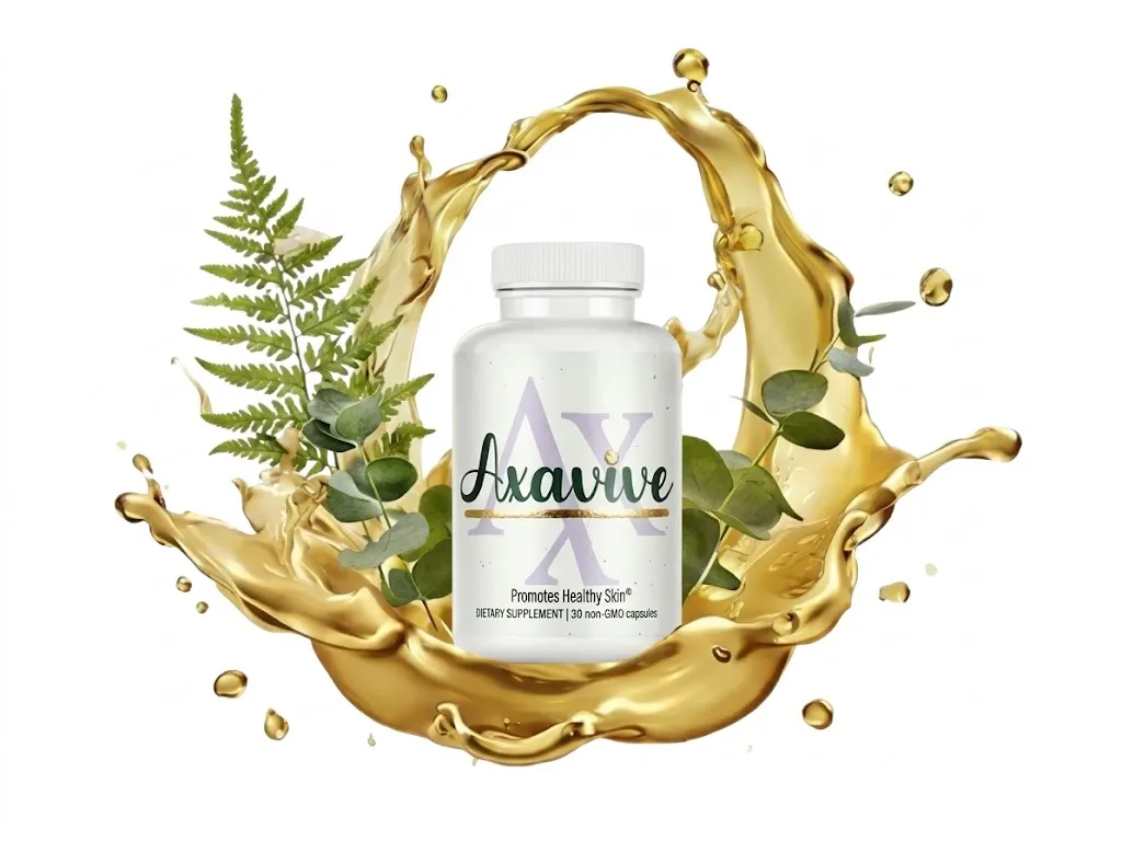 Axavive skin supplement bottle close-up
